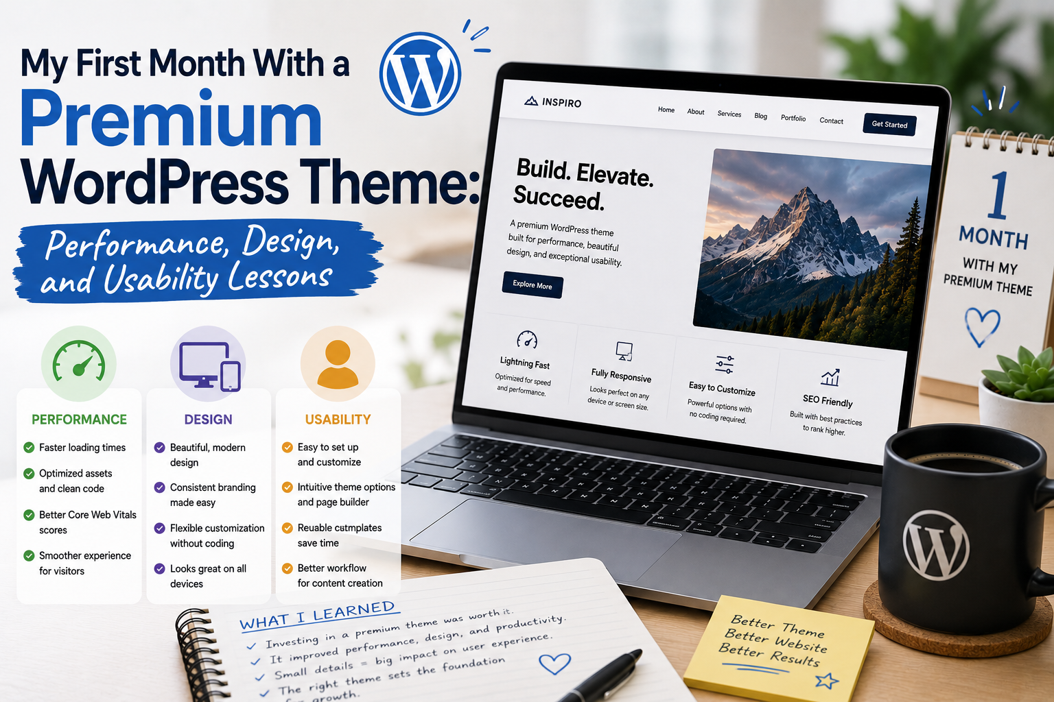 My First Month With a Premium WordPress Theme: Performance, Design, and Usability Lessons