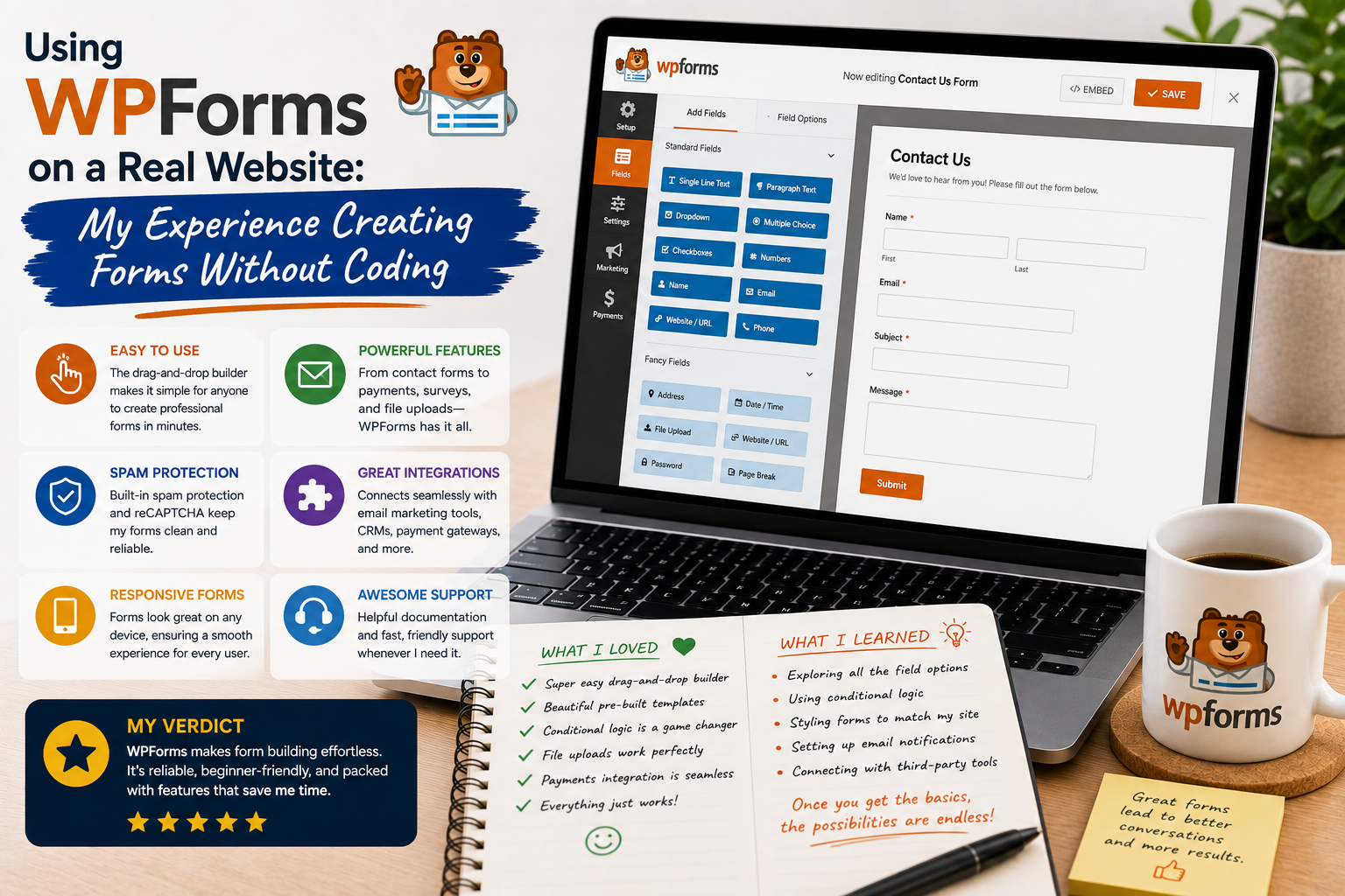 Using WPForms on a Real Website: My Experience Creating Forms Without Coding